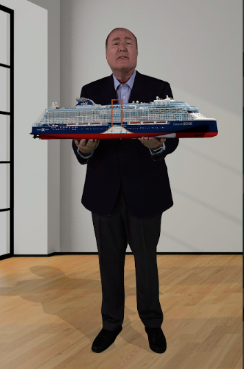 Royal Caribbean Cruises Ltd Chairman and CEO, Richard Fain narrating the tour