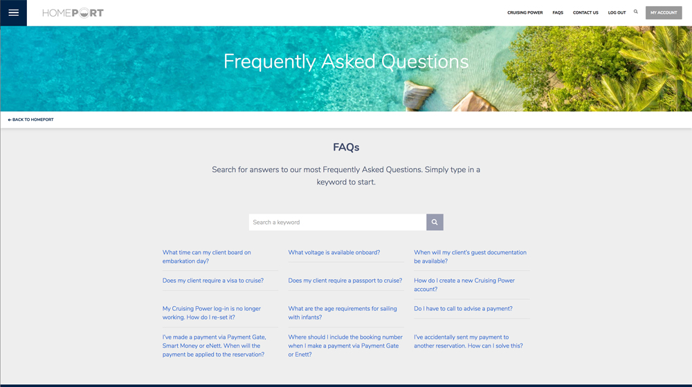 Agents can access a list of Frequently Asked Questions