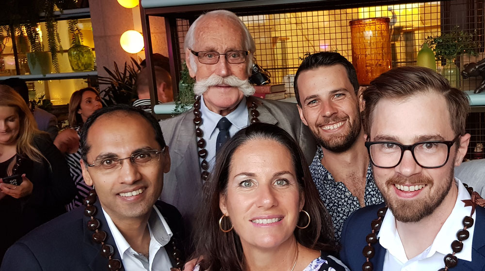 Kuber Narula, Flight Centre; Max Kingston; Jenny Edmunds, Hawaiian Airlines; Matt Quinn and Chris Neill, Flight Centre.