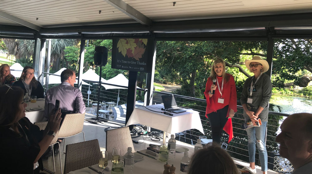 President Lucy Rowe and Vice president Caroline Davidson welcome guests