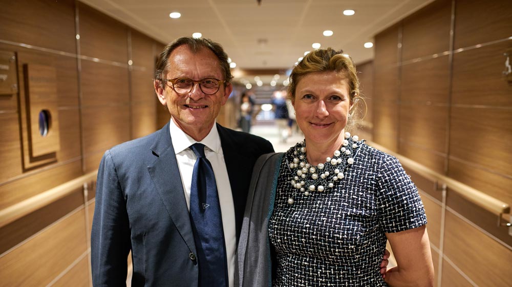 Silversea Cruises Chief Executive Officer, Roberto Martinoli with with Barbara Muckermann, Chief Marketing Officer