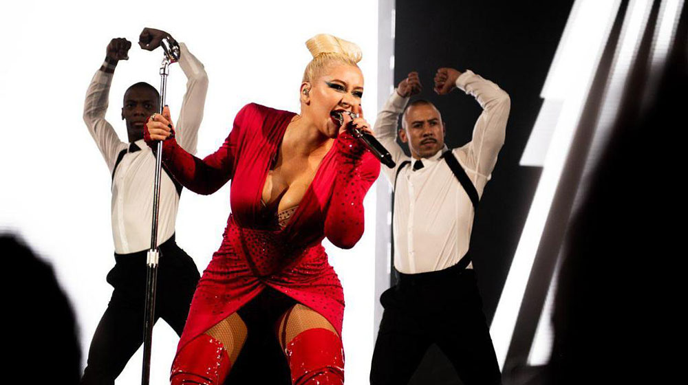 Christina Aguliera helped launch the Virgin Voyages' uniforms at London Fashion Week | © Virgin Voyages