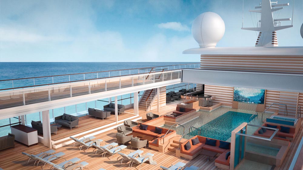 HANSEATIC nature's rooftop Pool Deck rendering