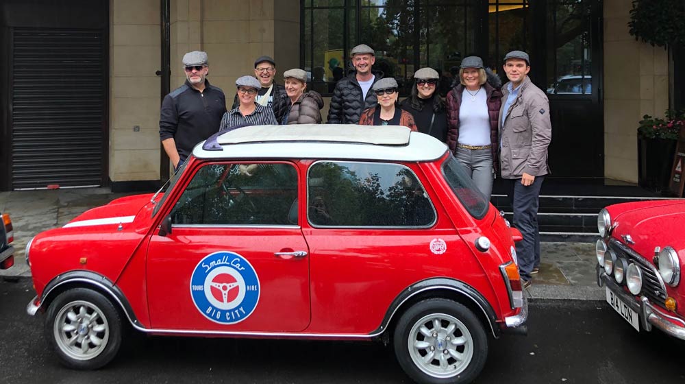 Small Car Big City Tour outside The Dorchester