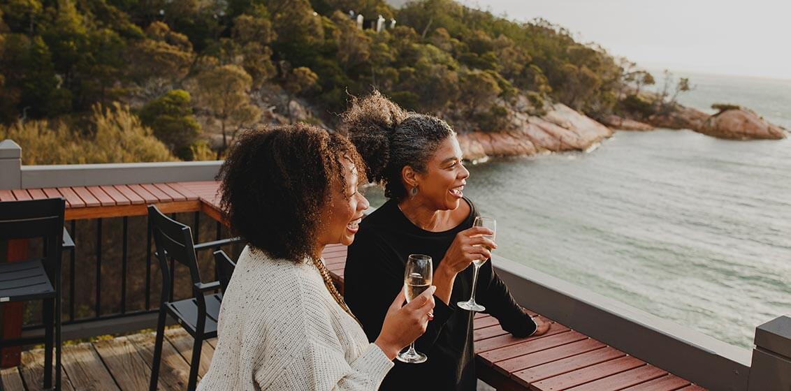 Freycinet Lodge sunset deck
