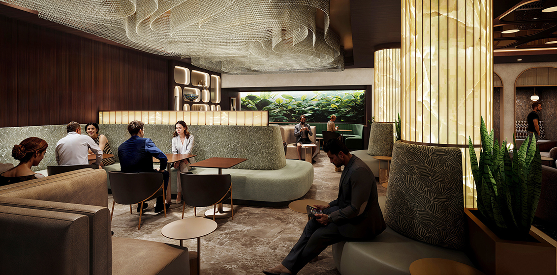 Plaza Premium First lounge dining area