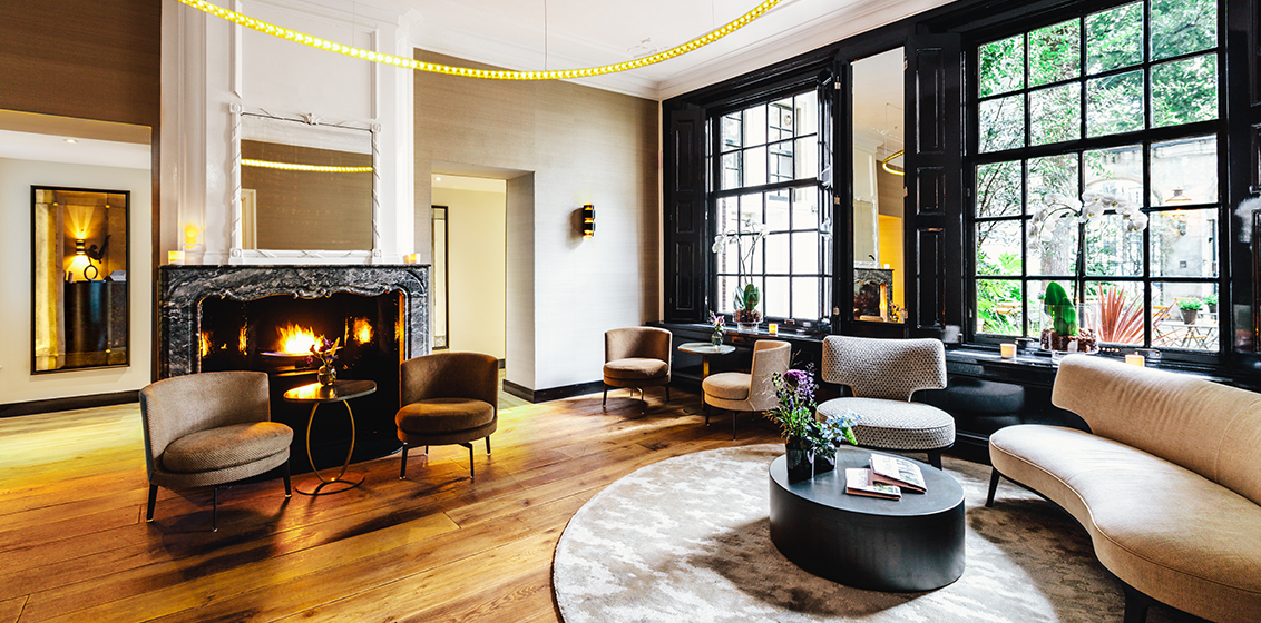 The Dylan Amsterdam guest lounge